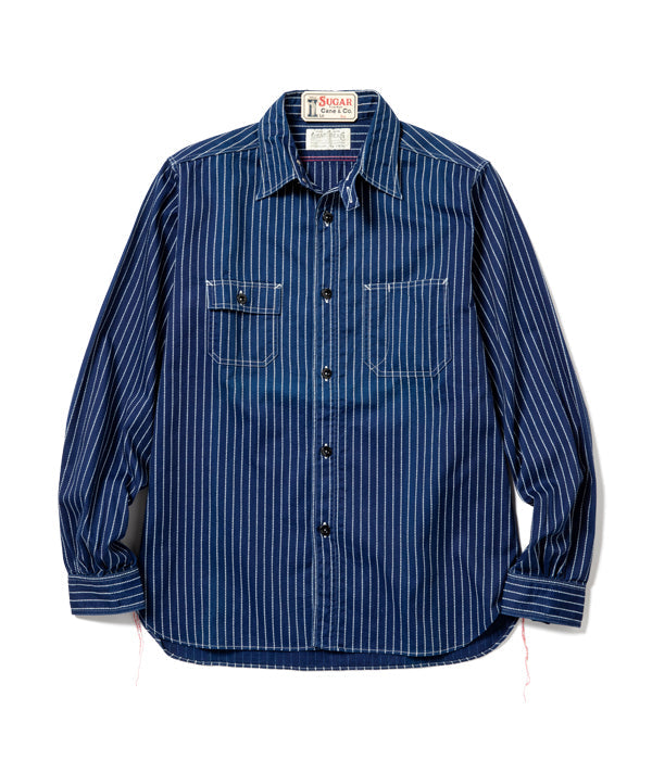 SUGARCANE FICTION ROMANCE WABASH STRIPE 8.5oz Work Shirt